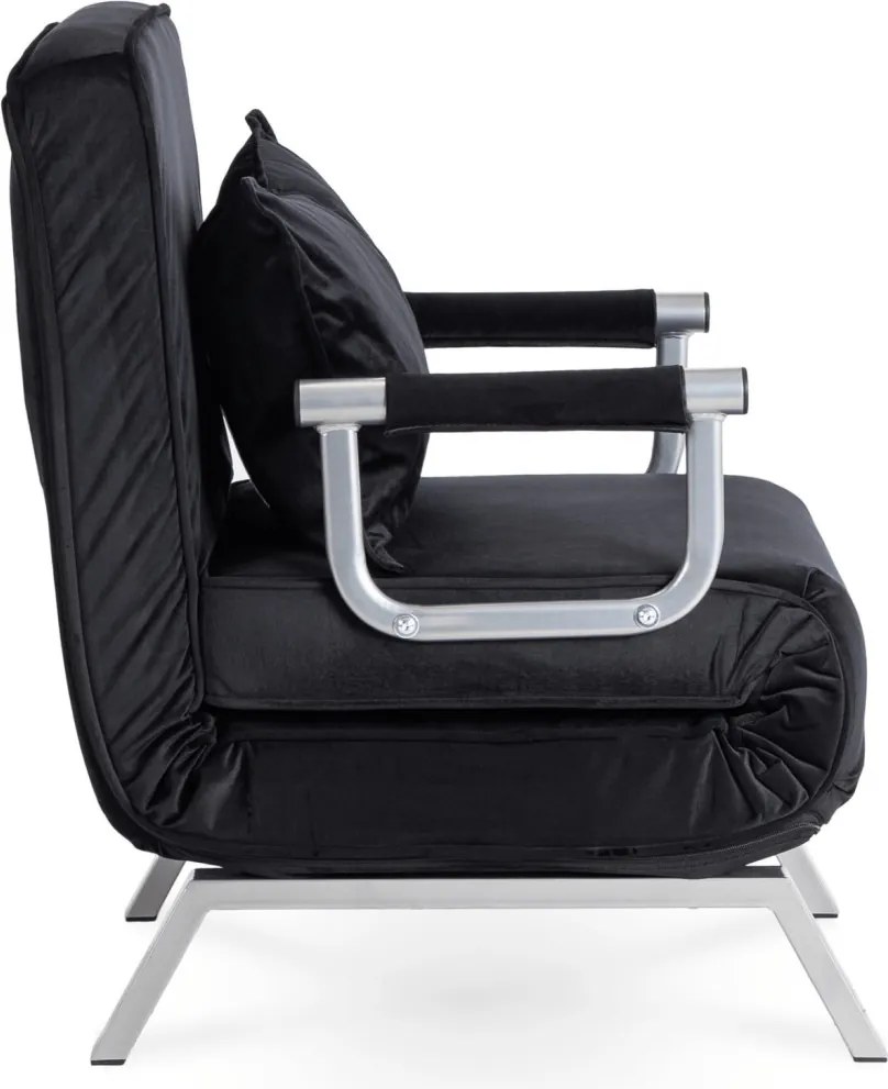 FOTEL BART Czarny Welurowy