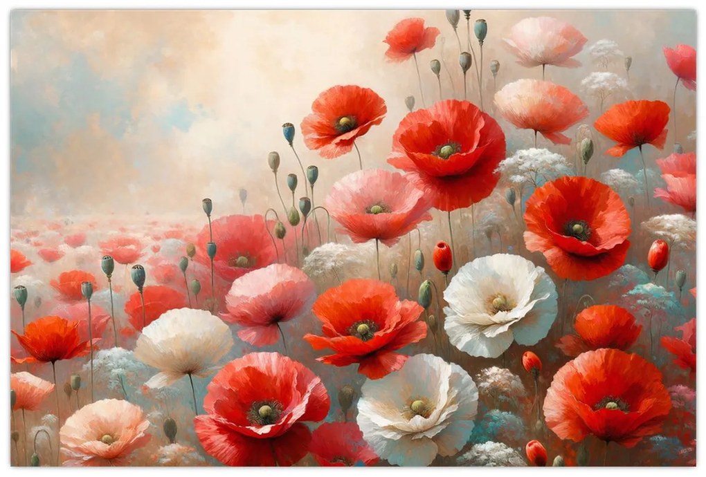 Kép - Pipacsok festménye (90x60 cm)