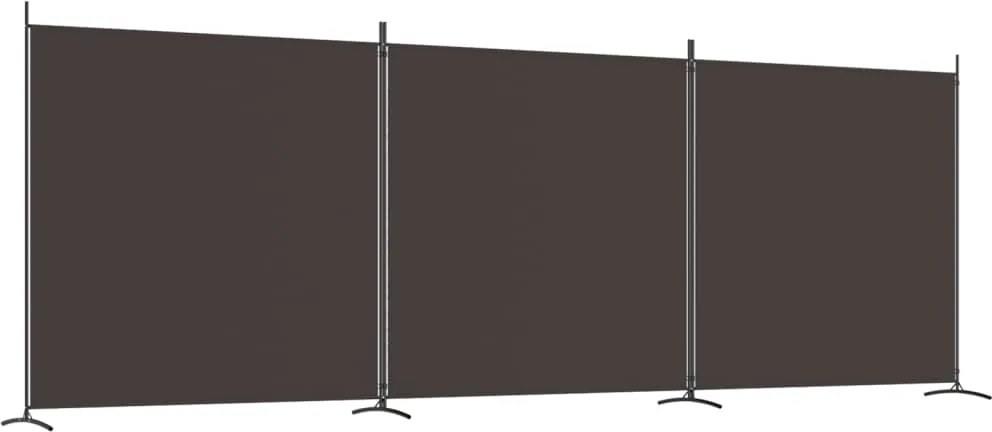 vidaXL 3 paneles barna szövet paraván 525x180 cm