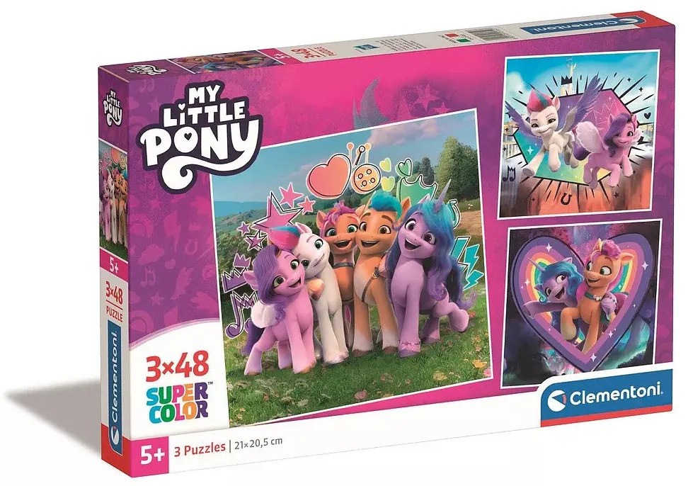 Én kicsi pónim Doodles 3x48 db-os puzzle Clementoni