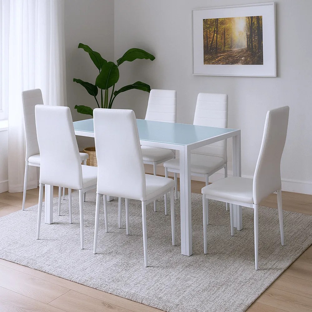 Tino NOVA Étkezőszék fehér textilbőr + fém - fehér