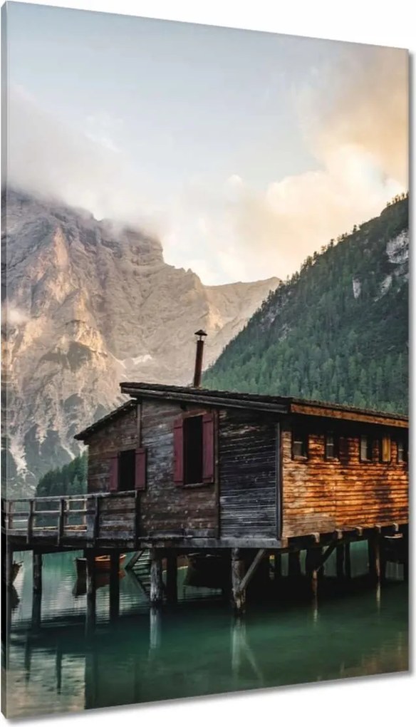 Vászonkép 80x120 Hegyi kikötő Csónakok