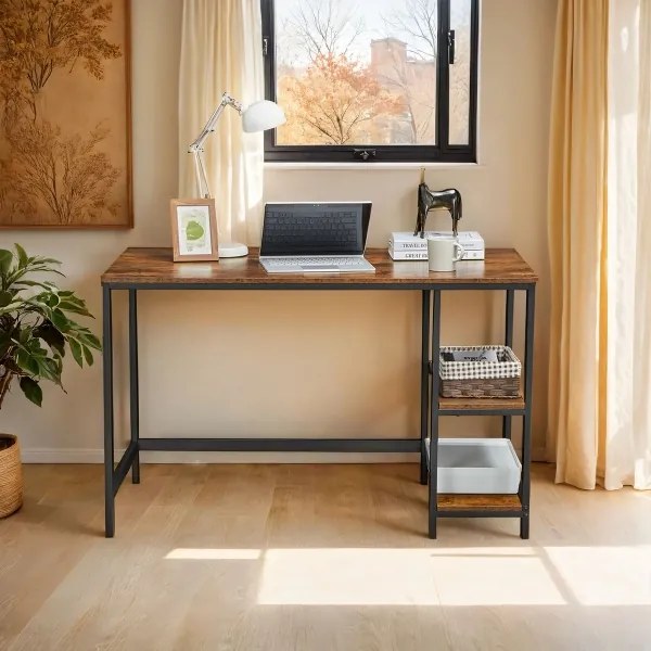 SOLEA íróasztal, barna/fekete