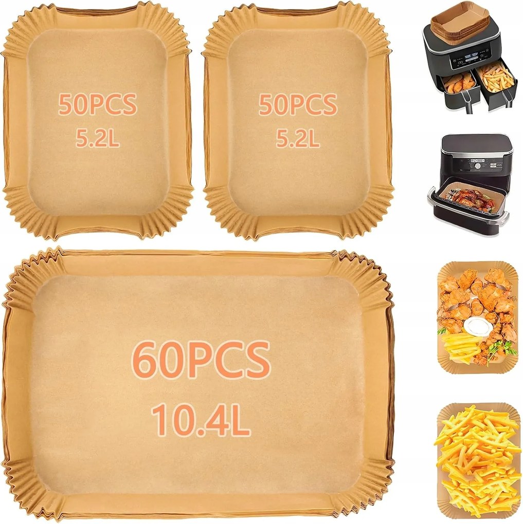 Papírbetét Zsírmentes Olajsütőhöz Air Fryer 160db