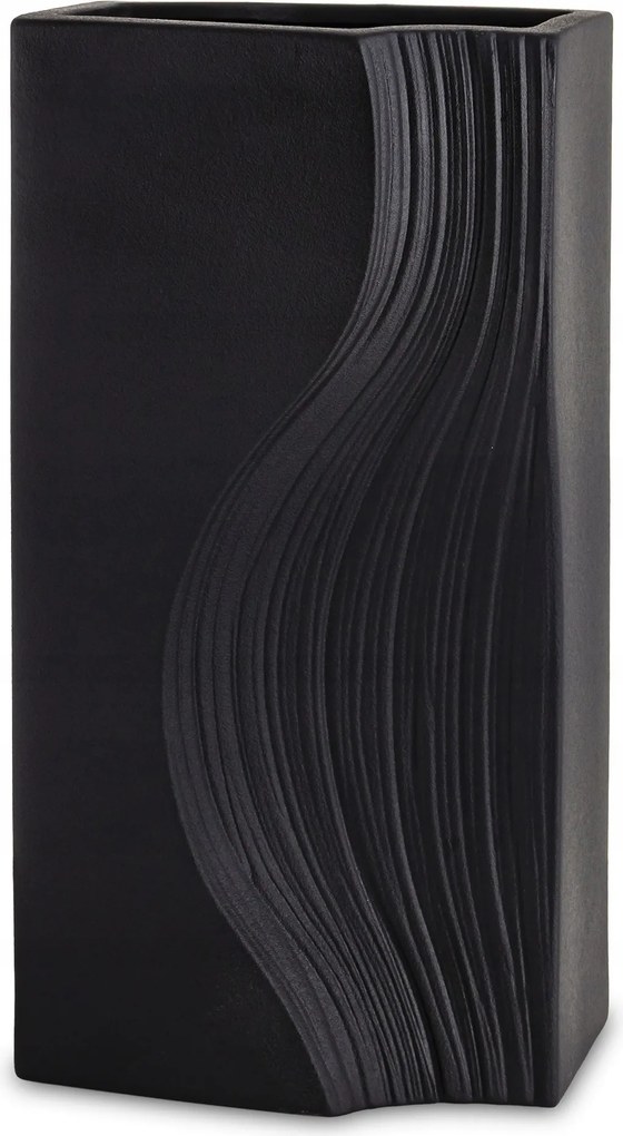 Váza Flakon Fekete Matt Modern Dekoratív Hálószoba Nappali 35 cm.