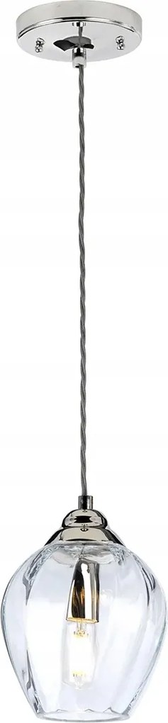 Függő lámpa polírozott nikkel üveg dísz lámpabúra Elstead nappaliba