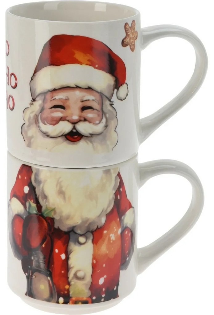 2 db-os bögrés szett Mikulás, 265 ml, porcelán