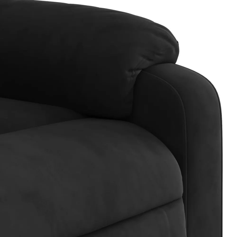 fekete mikroszálas szövet felállást segítő masszázsfotel