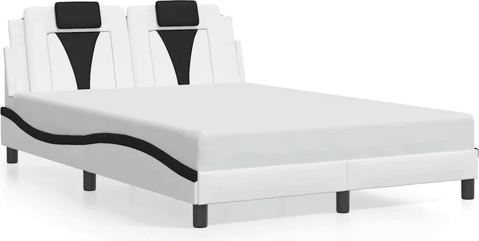 vidaXL fehér és fekete műbőr ágykeret Viana matrac nélkül 120 x 200 cm