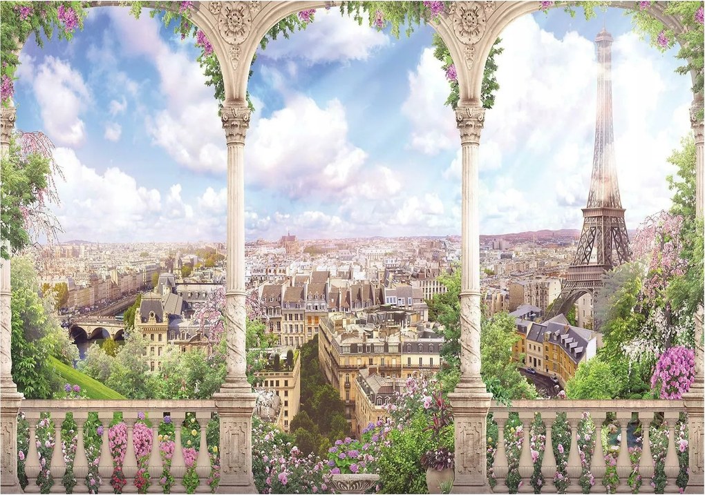 Fotótapéta Kilátás A Teraszról 3D Párizs város 254x184