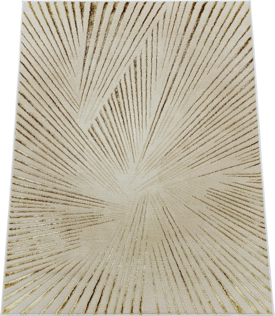 Szőnyeg 60x100 Bézs Barna Arany Modern Geometrikus Hálószoba Nappali