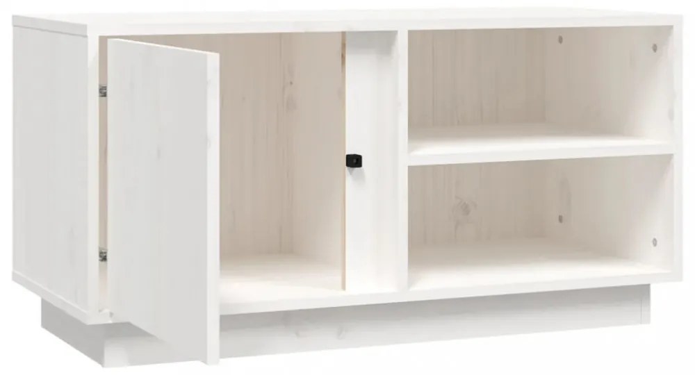 fehér tömör fenyőfa TV-szekrény 80 x 35 x 40,5 cm