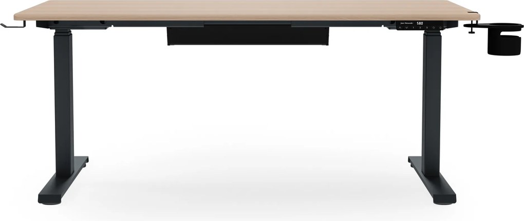 Elektromos íróasztal magasságállítással ergonomikus antracit/sonoma tölgy,1400x700 mm: ARIA