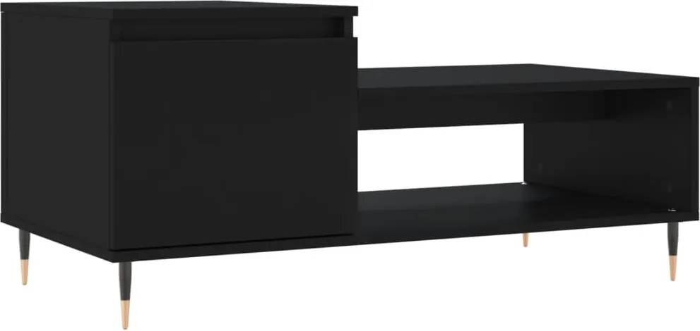 vidaXL fekete szerelt fa dohányzóasztal 100 x 50 x 45 cm