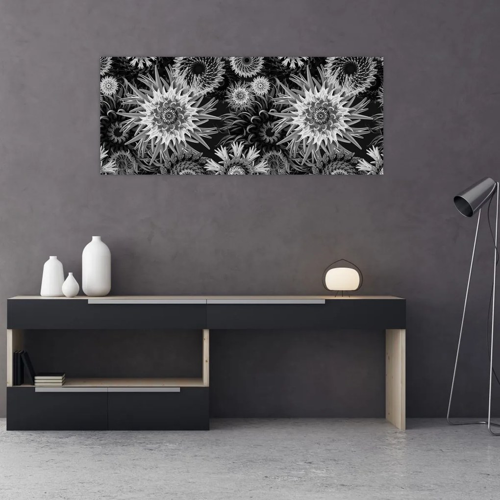Kép - Fekete és fehér gyűszűvirág (120x50 cm)