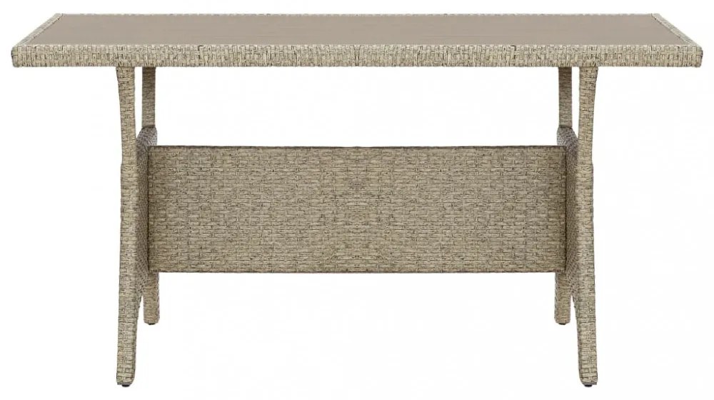 szürke polyrattan kerti asztal 120 x 70 x 66 cm