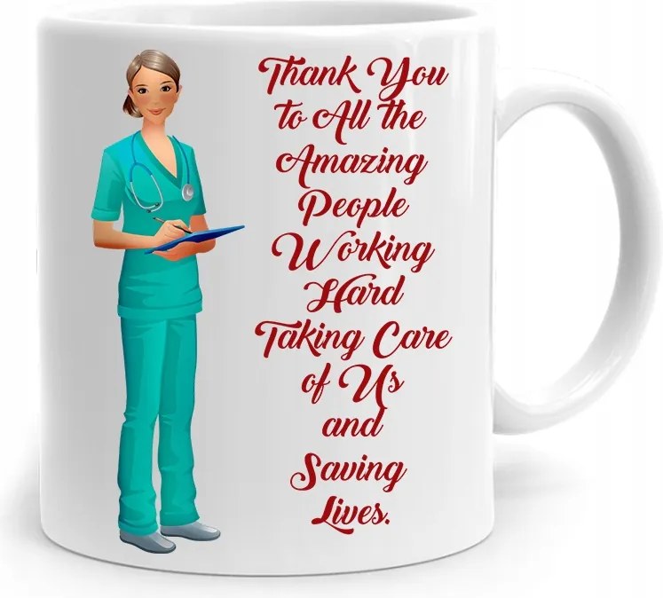 Ajándék Bögre Ápolónőnek Thank You To All fényképes nyomtatással