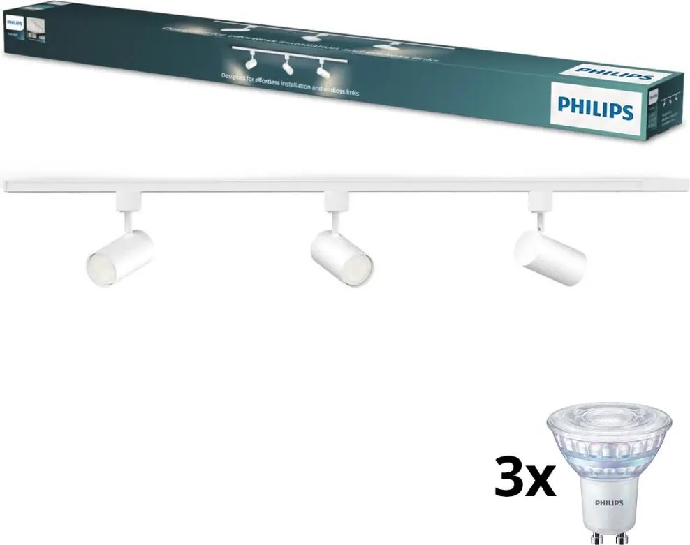 Philips - LED szabályozható sínes spotlámpa EASYLINK 3xGU10/6,2W/230V 1m fehér