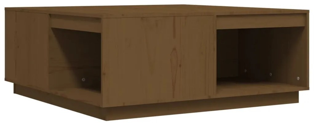 Mézbarna tömör fenyőfa dohányzóasztal 100 x 101 x 40,5 cm