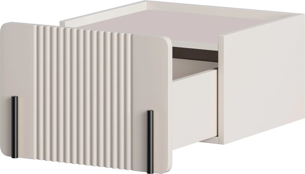 Malmi fali éjjeliszekrény 45 cm fiókkal - kasmír / fekete