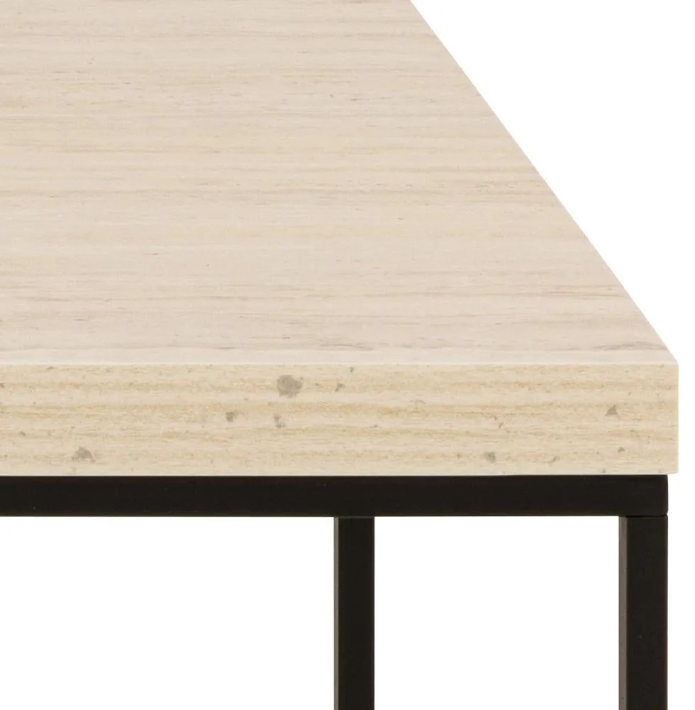 Bézs dohányzóasztal márvány dekoros asztallappal 55x110 cm Barossa – Actona