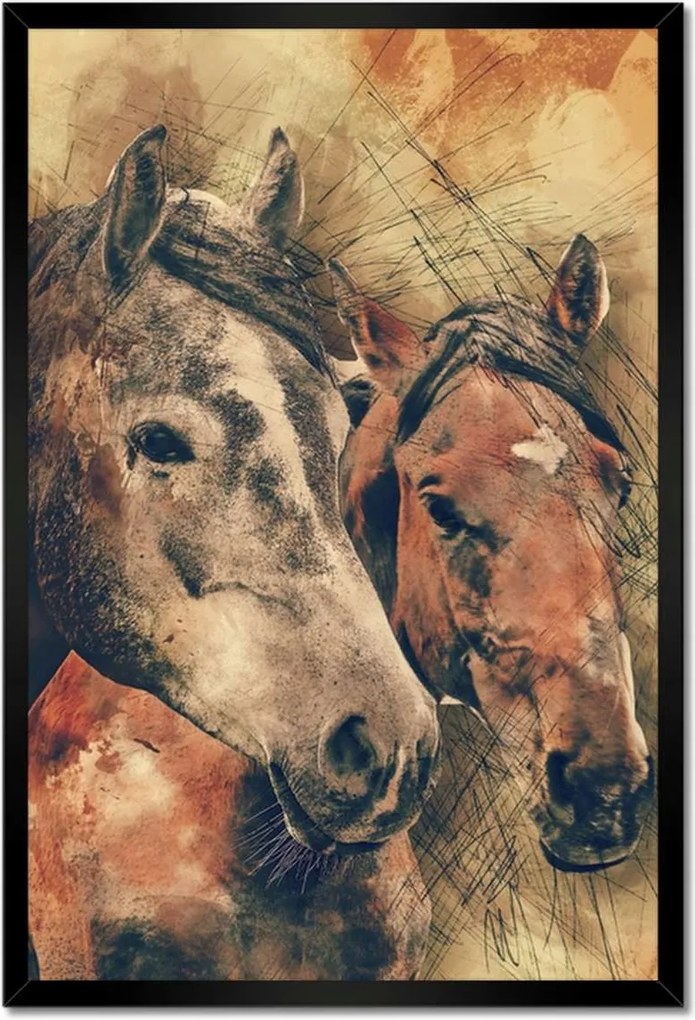 Poszterek keretben 40x60 Lófejek