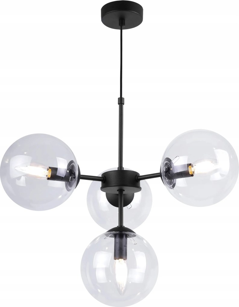 Mennyezeti Függőlámpa Csillár Fekete Loft Modern Üveg Gömbök Glamour