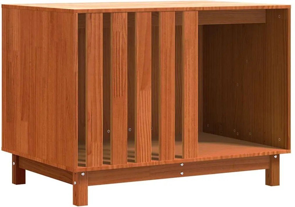 vidaXL Kutyaház tárolóval Faggyú barna 100 x 70 x 70 cm Tömör fenyőfa
