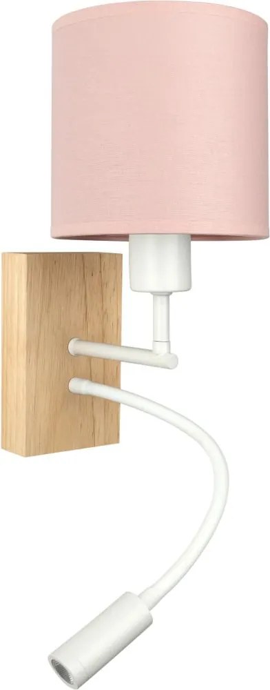 BRILAGI - LED Flex. lámpa BOBO WOOD 1xE27/25W/230V + LED/3W tölgy/fehér/rózsaszín