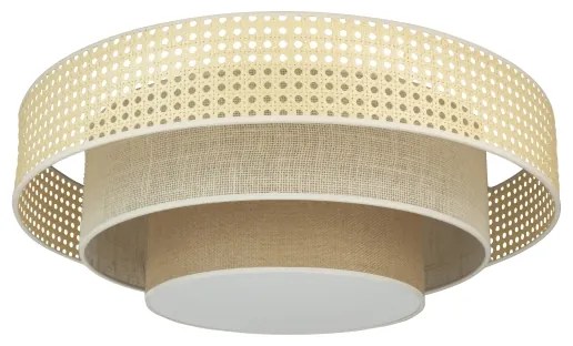 Duolla - LED Mennyezeti lámpa LUNETA LED/26W/230V átm. 60 cm 4000K rattan/bézs