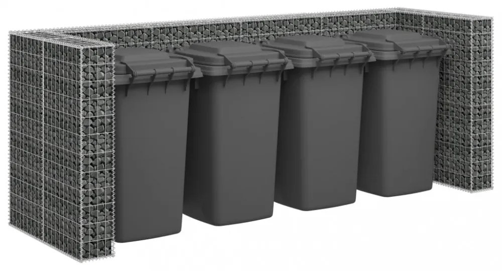 horganyzott acél gabionfal szemeteskukákhoz 320 x 100 x 120 cm