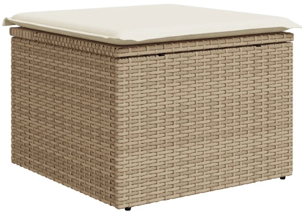 6 darabos kertibútor szett párnákkal Bézs Poli Rattan Acacia