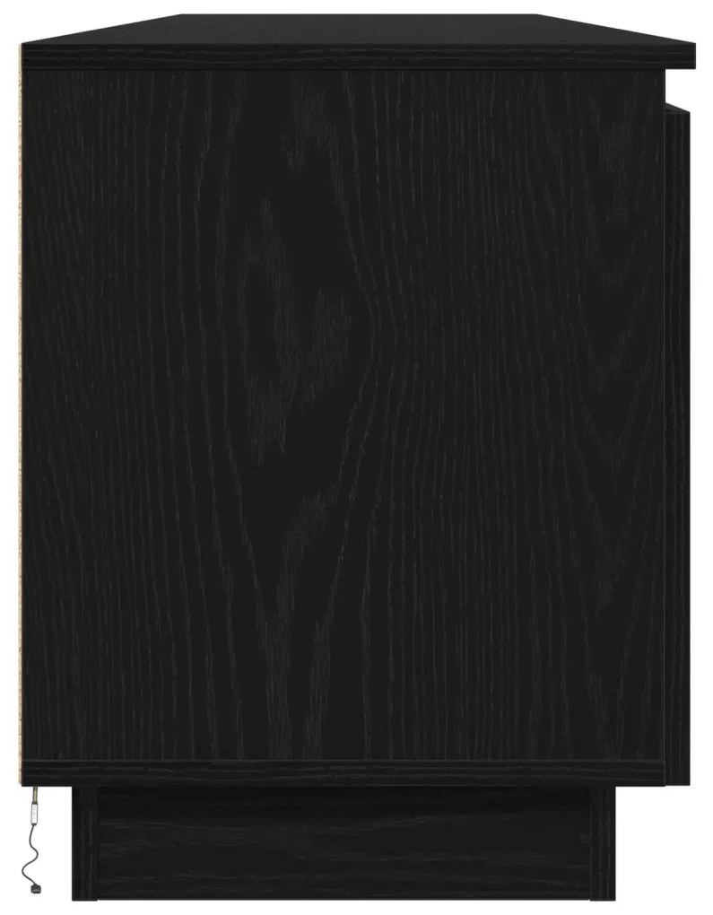 TV állvány LED-del Fekete Tölgy 180x38x49 cm Műanyag