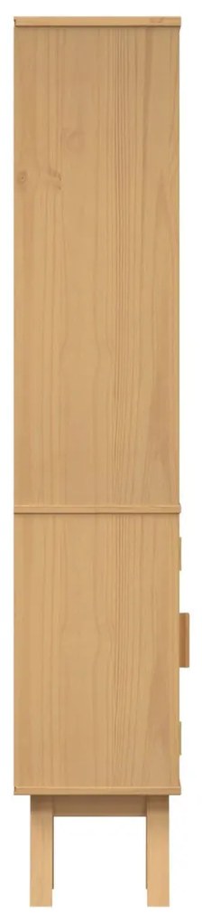 Fürdőszoba Szekrény Barna 35x30x159 cm Tömör Fenyőfából