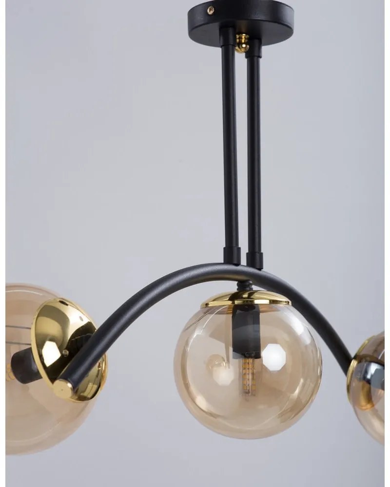 Sárga-fekete mennyezeti lámpa üveg búrával ø 15 cm Yay – Squid Lighting