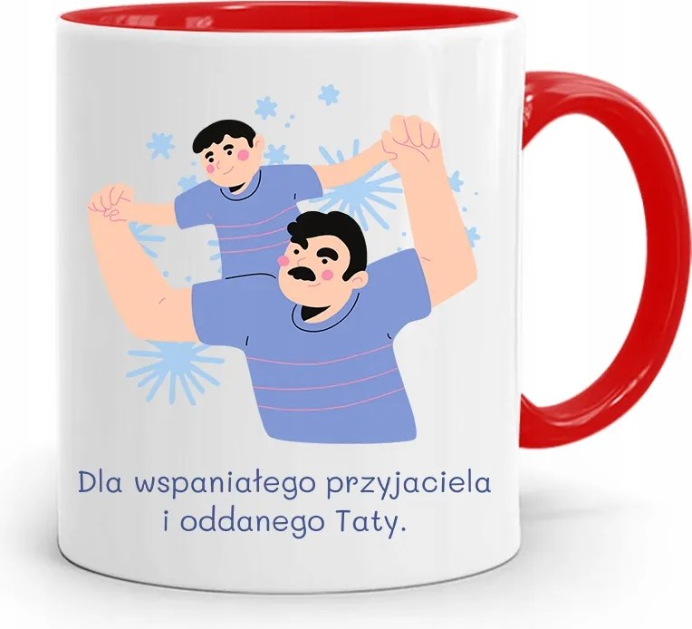 Piros Bögre Apának Az Odaadó Apának fényképes nyomtatással