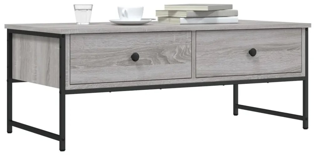Szürke sonoma színű szerelt fa dohányzóasztal 101x49x39,5 cm