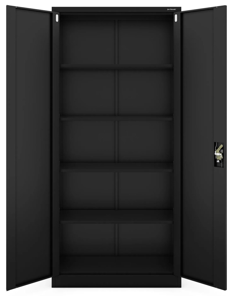 Fém iratszekrény JAN H, 900 x 1950 x 400 mm, fekete