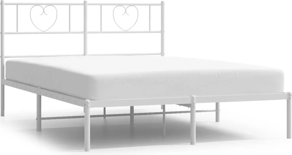 vidaXL fehér fém ágykeret fejtámlával 140 x 200 cm