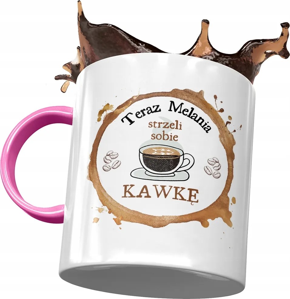 Rózsaszín Bögre Melania Feleség Barátnő Ajándék Nyomtatott Fotóval