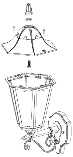 Eglo 93446 - NAVEDO kültéri fali lámpa 1xE27/60W/230V IP44