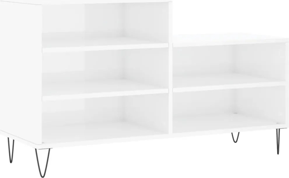 vidaXL magasfényű fehér szerelt fa cipősszekrény 102x36x60 cm