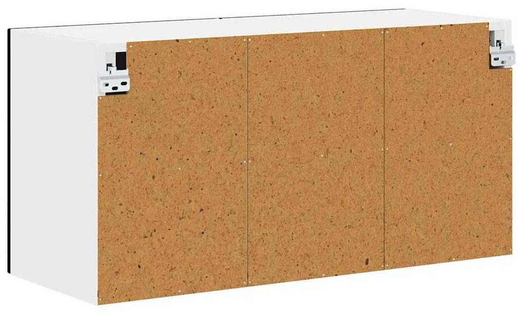 Fali konyhaszekrény polcokkal Fekete 80 x 31 x 40 cm Faanyag