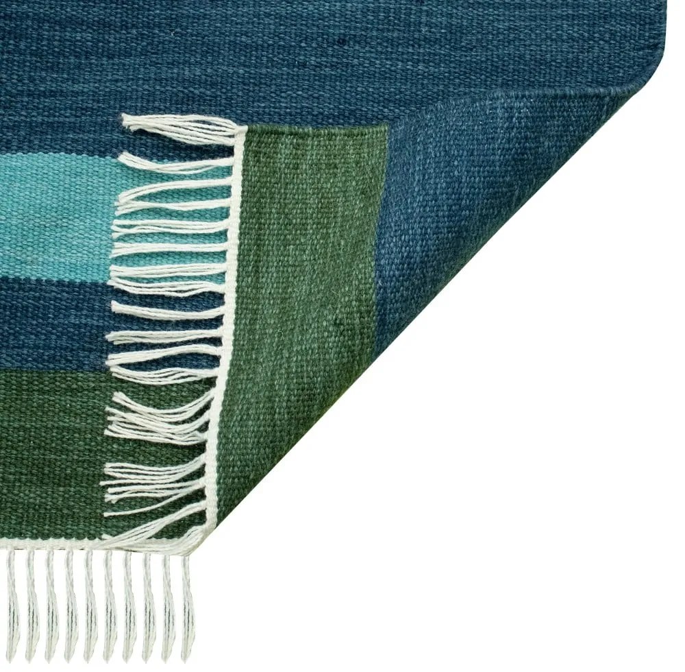 Marlin sötétkék kétoldalas kültéri szőnyeg újrahasznosított műanyagból, 90 x 150 cm - Green Decore