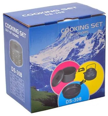 Háromrészes összecsukható hordozható kempingfőző készlet - DS-308 - Nakida