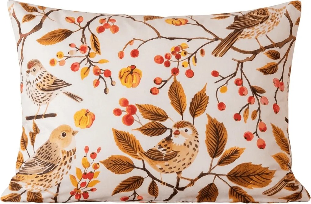 Mikroszálas párnahuzat BIRDS PUMPKIN 50x70 cm, barna