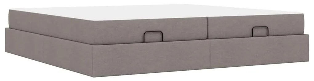 Ágykeret tárolóval Tópszínű 200 x 200 cm szövet