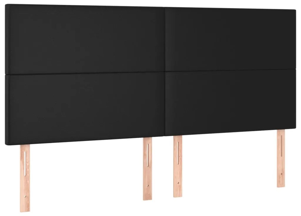 fekete műbőr LED-es fejtámla 180x5x118/128 cm
