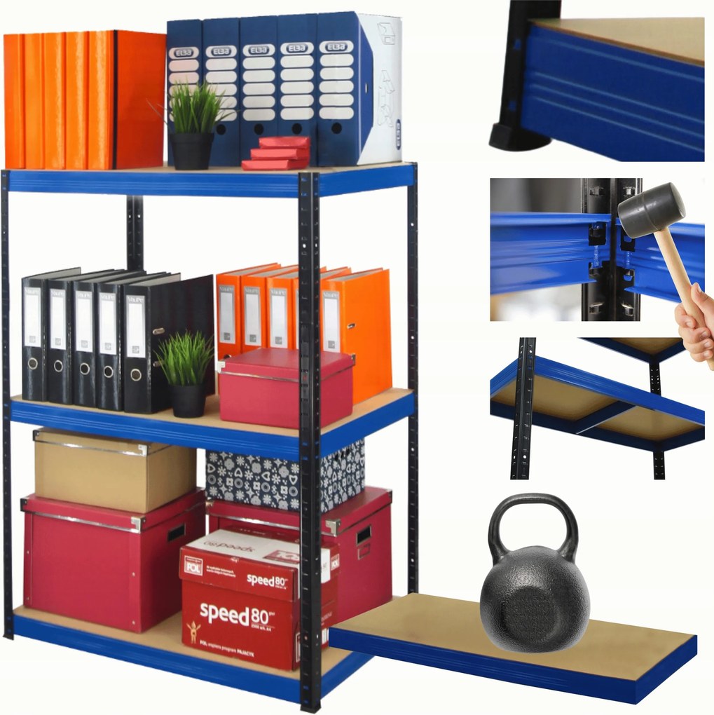 Tárolószekrény garázs fém állvány Helios 106x120x40cm 3Px175kg Pl