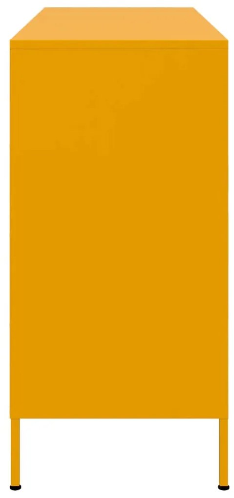 mustársárga acél tálalószekrény 100,5 x 39 x 79 cm